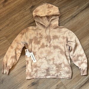 NWT Aritzia/TNA Oversized Tie-Dye Hoodie in Beige Taupe